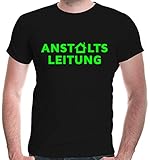 buXsbaum® Herren T-Shirt Anstaltsleitung Fasching Halloween | L, Schw