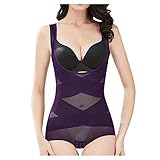 STOREYH Damen figurenformend Jumpsuit Shapewear Frauen Sexy Translucent Spitze Bauch Kontrolle Anti Durchhängen Shaper Lingerie Dessous Elegant Anti Cellulite Bauchkontrolle Booty Miederslip Formslip