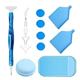 FBXMTY Resin Diamond Painting Pen, 14PC Handmade Resin 5D Diamond Painting Drill Pen Tips for Diamond Embroidery Stylus Pen Nail Tool (Navy blau)