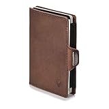 DONBOLSO® Wallet Piko I Mini Slim Wallet aus Echt-Leder I Geldbeutel mit RFID Schutz I bis 6 Karten I kleine Portemonnaie Geldbörse für smarte Damen und Herren (Braun Vintage)