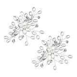 Toyvian Schuhclips Damen Perlen Strass Blumen Design Schmuck Accessoires für Hochzeit Braut Frauen 1 Paar (Weiß)