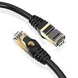 Cat 8 Netzwerkkabel-10m x 1 Stück LAN Kabel-40Gbps 2000Mhz/s RJ45-Gigabit Internet LAN-Cat 8 geeignet für Highspeed Netzwerke, Switch, Router, Modem- schw