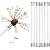 SKYWPOJU Schornsteinreinigungsbürsten-Set, elektrisches Drehbohrantriebs-Schornsteinfeger-Reinigungssystem mit verstärkten flexiblen Nylonstäben (Size : 12m)