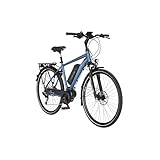 FISCHER Herren - Trekking E-Bike ETH 1820.1, Elektrofahrrad, saphirblau matt, 28 Zoll, RH 50 cm, Mittelmotor 50 Nm, 48 V Akk