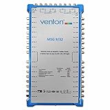 Venton Sat Multischalter 9/32 MSG I Multiswitch für bis zu 32 Teilnehmer I Sat-Verteiler 9 Eingänge 32 Ausgänge - UHD Full HD-TV 4K 3D I Empfang digitaler & terrestrischer Signale I inkl. N