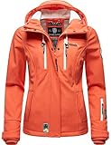 MARIKOO Damen Softshell-Jacke wasserdichte Outdoorjacke mit Kapuze Kleinezicke Coral Gr. M