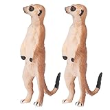 Sumoo Erdmännchen Modell-2pcs, Tierfiguren Kunststoff Stehende Erdmännchen Tiere Action Modell Wissenschaft Projekt Lernen Bildung Spielzeug Geburtstag Geschenk fü