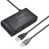 Wii U Controller-Adapter, NGC Controller-Adapter für Wii U, Nintendo Switch und PC USB. Einfach zu stecken und kein Treiber erforderlich. 4 Ports Turbo-Taste (aktualisierte Version)