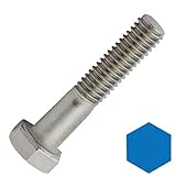 D2D | VPE: 4 Stück - Sechskantschrauben mit Schaft - M8x55 - DIN 931 / ISO 4014 - aus rostfreiem Edelstahl A2 V2A - Maschinenschraub