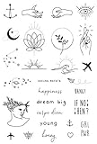 Temporäre Tattoos von Tatsy, Tattoo Set, Schlichte Motive für Frauen und Männer, Originales, einzigartiges Design, Modern, Hipster, Minimalistisch, Schrift, Anker, Herz, Hände, Wasserfeste T