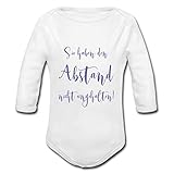 Spreadshirt Lockdown Baby Sie Haben Den Abstand Nicht Eingehalten Baby Bio-Langarm-Body, 62, Weiß