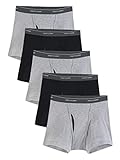 Fruit of the Loom Herren CoolZone Boxer Briefs Unterwäsche, Kurzes Bein-Schwarz/Grau, Small (5er Pack)