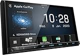 Kenwood DMX8020DABS 17,7 cm WVGA Digital Media Moniceiver mit DAB+, Wireless CarPlay, Android Auto, Wireless Android Mirroring, WiFi, Dual-USB, HI-Res Audio, kapazitiver T