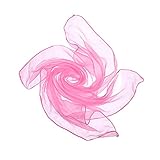 QERMULA 60x60CM Unisex Sailor Glitter Silky Square Neck Schal Candy Color Lady Ribbon Taschentuch Dance Sheer Tüll Head Wrap 12 Farben Frauen Schal Pink