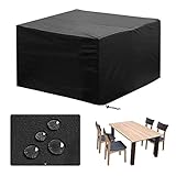 Gartenmöbel Abdeckung, Nasharia Abdeckhaube Atmungsaktiv für Gartenmöbel Wasserdichte Oxford Gewebe Sitzgruppe Abdeckhaube, Rechteckig (170 * 94 * 70cm) - Schw