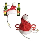 Unbekannt Weihnachtsmütze Trinkhelm - Weihnachten Bierhelm Saufhelm Zipfelmütze Helm mit Getränk
