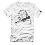 Fallschirmjäger Fallmesser Luftwaffe Flieger-Kappmesser Kreta T-Shirt#33427, Größe:L, Farbe:Weiß