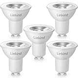 Linkind LED 6.5W GU10 Lampe, 50W 70W Halogenlampe ersetzt, 2700K warmweiß 36° Abstrahlwinkel 640lm Spotlight, AC 220-240V MR16 LED Glühbirne, 5er Pack