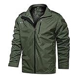 Herren Outdoor Jacke Winter Übergröße Winddicht Wasserdicht Reißverschluss Warm, armee-grün, XXL