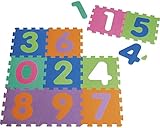 Playshoes 308744 - Puzzlematte für Babys und Kinder, Zahlen 0-9, Spielmatte Spielteppich, Schaumstoffmatte, 10-teilig