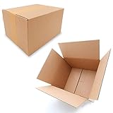 25 Faltkartons 250x200x140mm braun KK 26 1 wellig rechteckig Versandkarton für mittelgroße Waren | DHL Päckchen M | DPD S | GLS S | H Paket S | mittelgroß