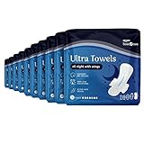 Amazon Basic Care Ultra Binden - für die ganze Nacht - mit Flügeln, 10-er Pack x 9 stück