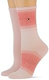 Tommy Hilfiger Womens Gradient Stripe Women's (2 Pack) Socks, pink Combo, 35/38