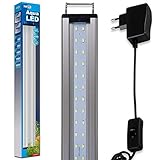 happet AquaLED Aquarium LED Beleuchtung, Aquariumleuchte für Ihre Zierfischaquarien ALS Aquariumlampen und Aufsetzleuchte im Süßwasser ALS Tageslicht und Pflanzenlicht einsetzbar (LB24, 57-67 cm)
