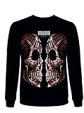 Mi Barrio Art Skull Kult Sweatshirt, Pulli , schwarz oder weiß (Schwarz, XL)