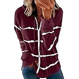 Ackssi Hoodie Damen Frauen Zip Up Hoodies Outdoorjacke Strickjacke Frauen Netter Druck Mit Kapuze Mit Reißverschluss Modetaschen Einfarbig Pullover Top