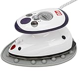 Prym Mini Dampf Bügeleisen Mit SEMPLIX Silikon Ablage (grau) Im Set, Kleines Leichtes Dampf Bügeleisen Für Reise und Z