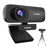 1080P Webcam mit Mikrofon für Desktop, FHD Streaming Computer Webkamera mit Dual-Mikrofon & Sichtschutz & Stativ [USB Plug and Play] für PC Chromebook Laptop TV Zoom Skype YouTube Facebook