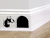 Banksy skirting board wall art bedroom living room lounge wall decal (Black, 20cm) by UK_SIGN_SOLUTIONS