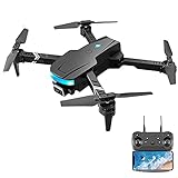 ASDF Fernbedienung Drohne 4K HD Kamera FPV WiFi Höhenhaltemodus Faltbarer Beruf Hubschrauber 360 ° Roll Quadcopter RC Mini Toys,Dual Camera,1 Battery