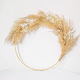 Trockenblumen Kranz - 30 cm Holzring - Boho Kranz - Türkranz - Boho Wanddeko - Kranz Trockenblumen - Deko Kranz Natur - Pampasgras deko -Deko Trockenb