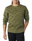 Amazon Essentials Long-Sleeve Crewneck Fleece Sweatshirt, Grün, Abstrakt/Tarnmuster, M