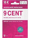 Telekom MagentaMobil Prepaid Basic SIM-Karte ohne Vertragsbindung I 9 Ct pro Min und SMS in alle dt. Netze, EU-Roaming I Dayflat für Highspeed-Surfen mit LTE Max (1,49 EUR/24h) 10 EUR Startguthab