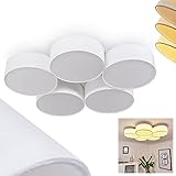 LED Deckenleuchte Purus, dimmbare Deckenlampe aus Metall/Kunststoff/Stoff in Weiß, 1 x 58 Watt, 6300 Lumen (max.), Lichtfarbe 3000 Kelvin (warmweiß), dimmbar über herkömmlichen L