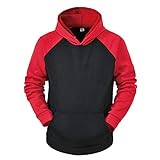 Chejarity Herren Beiläufig Lose Sweatshirt Mit Kapuze Pulli Hooded Lange Ärmel Sweatshirt Mit Groß Taschen Männer Mode Farbblock Kapuzenpullover Herbst Winter Sweatshirt Freizeit Sport H