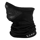 L&P Halbe Sturmhaube - Atmungsaktive Sturmmaske für Sport & Outdoor Motorrad Sturmhaube Ski Maske Laufmaske Balaclava Fahrrad Mundschutz Funktionstuch Schlauchtuch Herren & Damen (M-L, Schwarz)