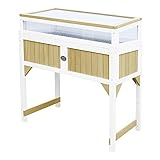 AXI Hochbeet mit Gewächshaus und Gartenvlies | Hochbeet auf Stelzen für Garten / Balkon / Terrasse in Braun / weiß