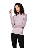 Amazon-Marke: AURIQUE Damen nahtloses Sporttop mit langen Ärmeln, Violett (Purple Gumdrop Marl), 36, Label:S