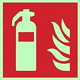 Brandschutzzeichen Symbolschild Feuerlöscher ISO Kunststoffplatte nachleuchtend &. selbstklebend 150x150