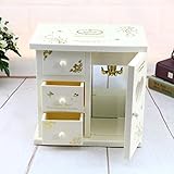 XJJZS Kreative Ballerina Mädchen Make-up-Spiegel Music Box Ornaments Schrank Kabinett Form Jewelry Box Music Box Hauptdekor-Geburtstags-Geschenke (Color : B)