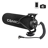 Comica CVM-V30 LITE Kamera Mikrofon Super-Kardioid Kondensator Video Mikrofon Richtmikrofon für Canon Nikon Sony Panasonic DSLR Camcorder Smartphone (Schwarz)