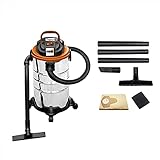 Feider FHAEP1430L Nass-Trockensauger 1400W 30L-Schaumstoffilter und Fangsack-Saugleistung 18kPa-Robust und Widerstandsfähig-Edelstahltank-Industriestaubsauger, Black/Orang