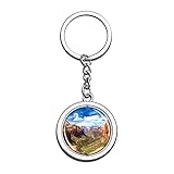Amerika USA Zion National Park Utah Schlüsselanhänger Souvenir Spin Kristall Metall Edelstahl Kette Stadt Reise Geschenk