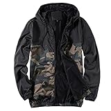 YCFFZT Herren Softshell Camouflage Tarnjacke Hoodie Jacke Militär Leichte Outdoor Skifahren Reißverschluss T-Shirt Uniform Longsleeve Sweatshirtkapuzenpullover Re Genjacke Übergangsjacke,4,L