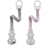 nip Schnullerband mit Ring // 2-er Set Girl // Komfort-Verschluss für alle Schnuller ohne Ring // NEU Befestigungsring aus flexiblem Silikon // made in Germany