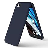 ORNARTO kompatibel mit iPhone SE(2020) Silikon Case, iPhone 7/8 Hülle Ultra Dünne Voller Schutz Flüssig Silikon Handyhülle Schutz für iPhone 7/8/ SE(2020) 4,7 Zoll -Mitternachtsb